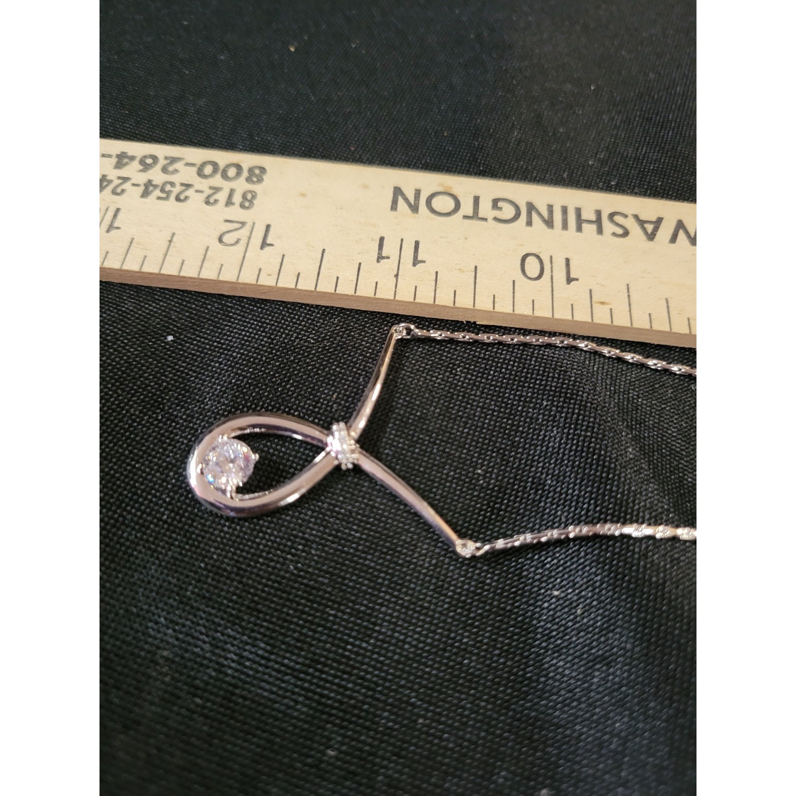Silver & Stone Earring And Necklace Set Beautiful Never Used Stamped Marked — image 8 of 8